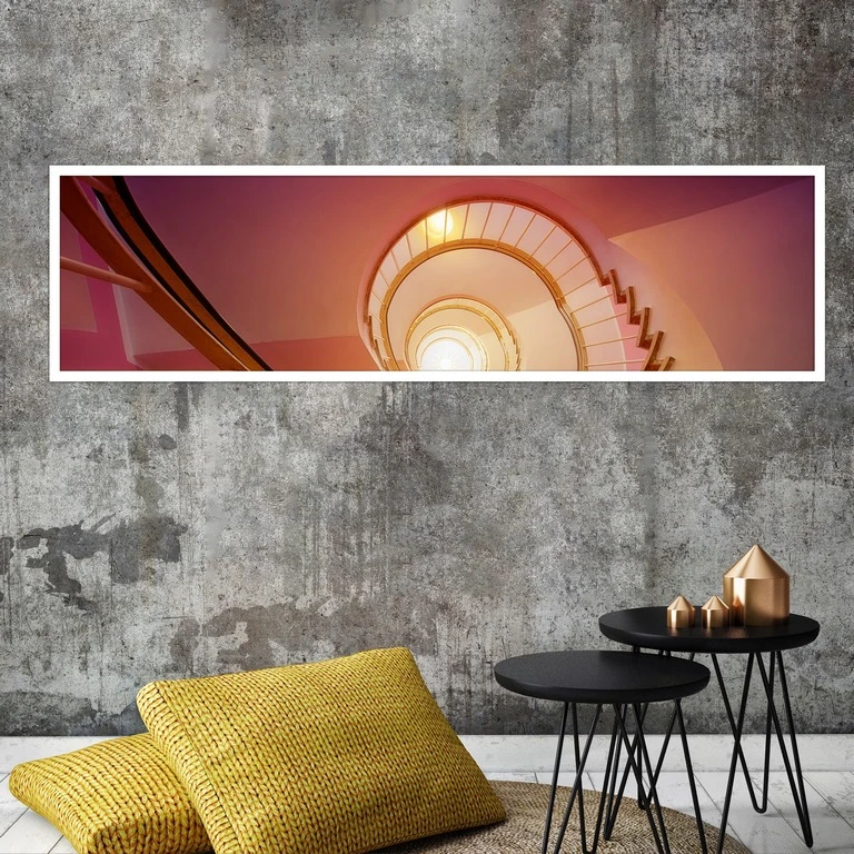 تابلو بکلیت طرح دکوراسیون داخلی پله چوبی مدل کشیده W-7505