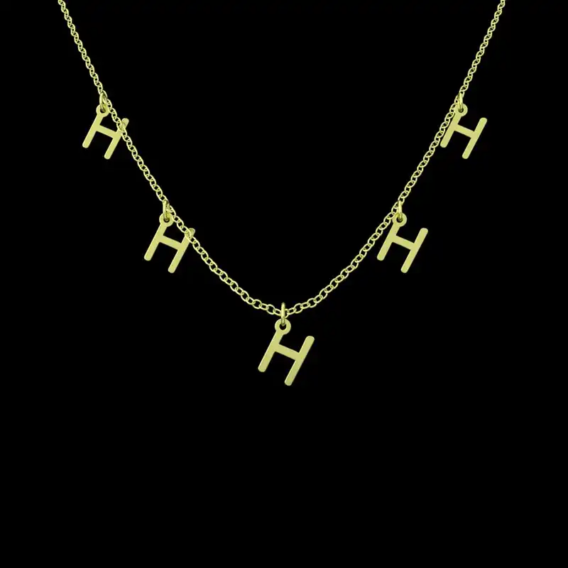 گردنبند طلا 18 عیار زنانه مدوپد مدل حرف H کد RNA16788