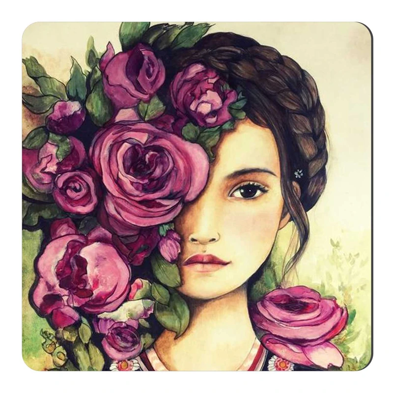  مگنت طرح دختر و شاخه های گل کد wmg672