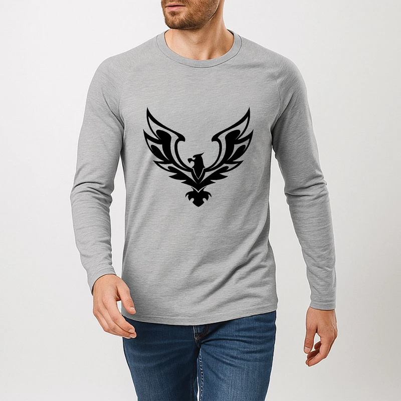 تیشرت آستین بلند مردانه طرح عقاب کد F35