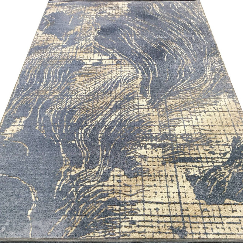 فرش ماشینی 440 شانه دنیای فرش زمینه و حاشیه سیلور مدل فانتزی کد 554