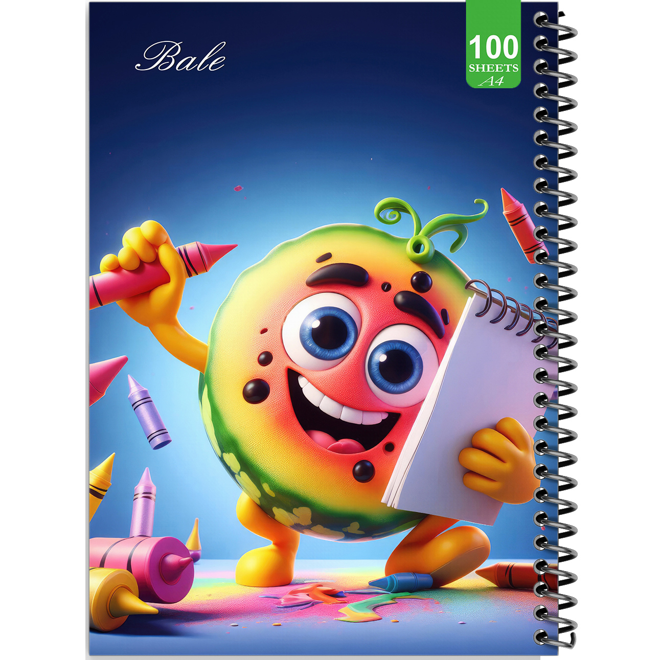 دفتر نقاشی 100 برگ بله طرح فانتزی میوه نقاش کد A4-N28