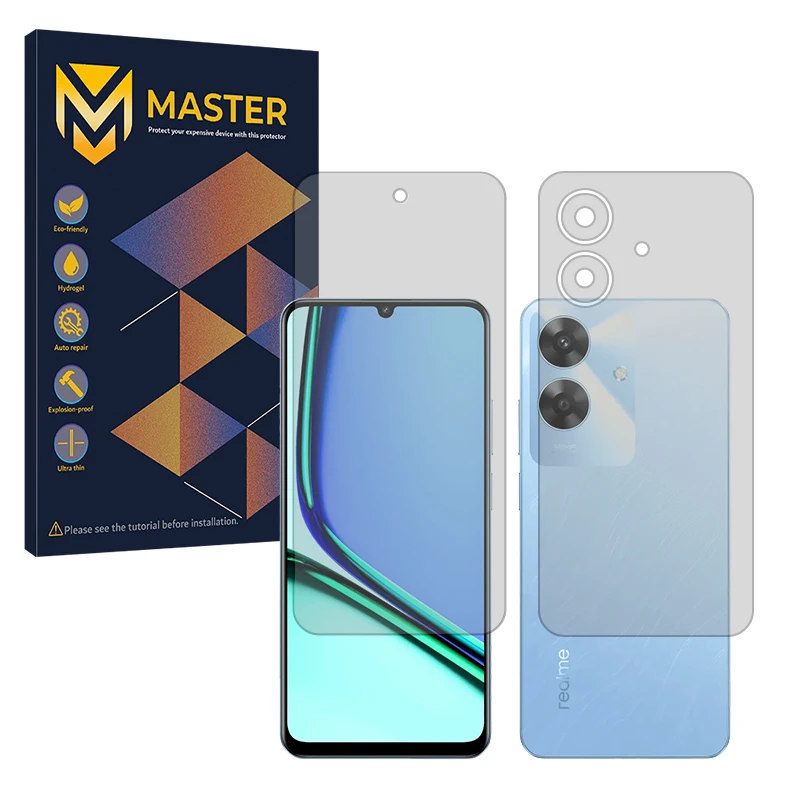 محافظ صفحه نمایش مستر مدل مات مناسب برای گوشی موبایل ریملی Note 60 به همراه محافظ پشت گوشی موبایل 