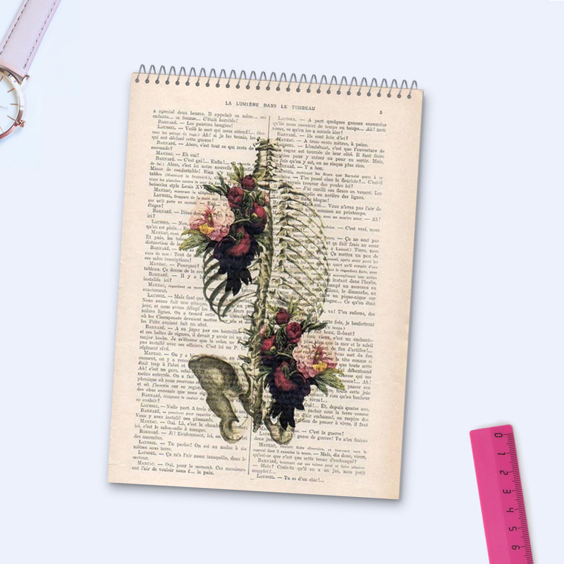 دفتر شطرنجی 100 برگ مدل پزشکی طرح قفسه سینه کد C40