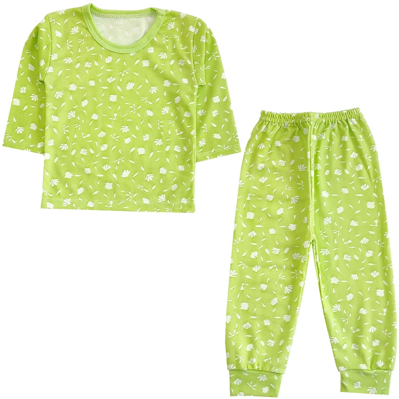 ست تی شرت آستین بلند و شلوار راحتی نوزادی مدل شکوفه کد 4130