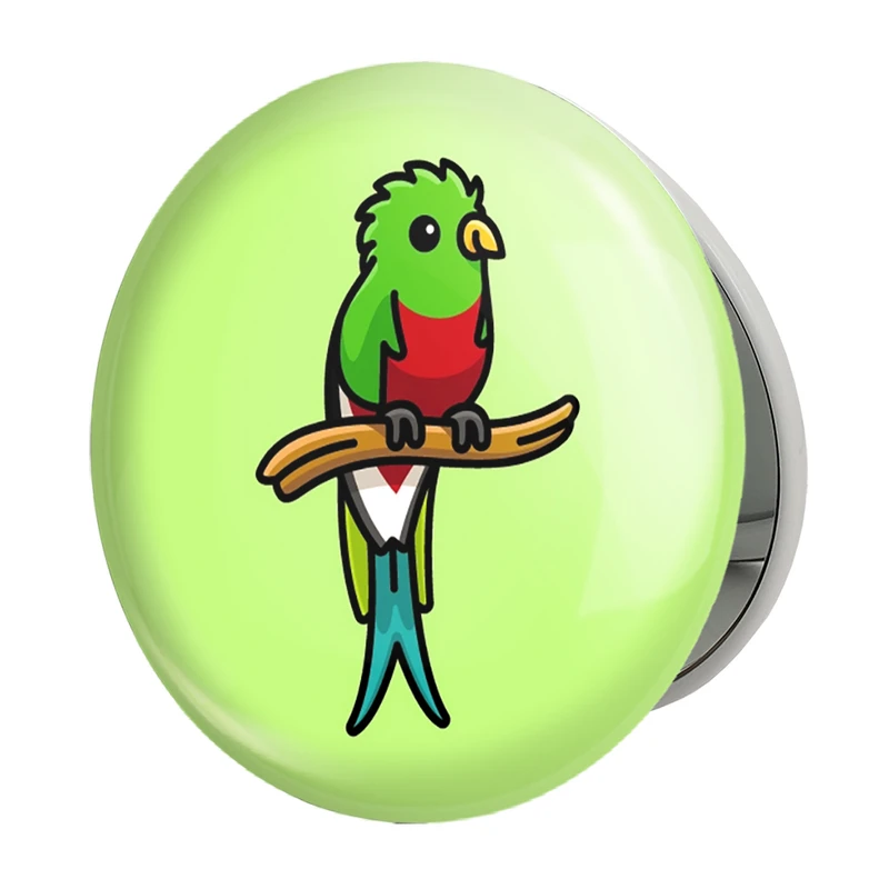 آینه جیبی خندالو طرح حیوانات بامزه طوطی مدل تاشو کد 28214 