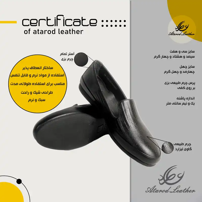 کفش زنانه چرم عطارد مدل چرم طبیعی کد SH172