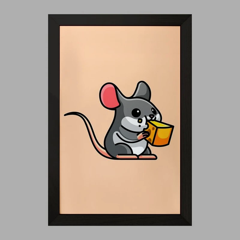تابلو خندالو مدل حیوانات بامزه موش کد 28181
