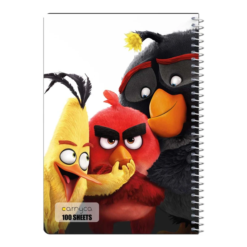 دفتر مشق 100 برگ سیمی کارنیکا طرح پرندگان خشمگین The Angry Birds کد 28742