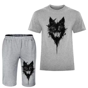 ست تی شرت و شلوارک مردانه مدل گرگ کد A123