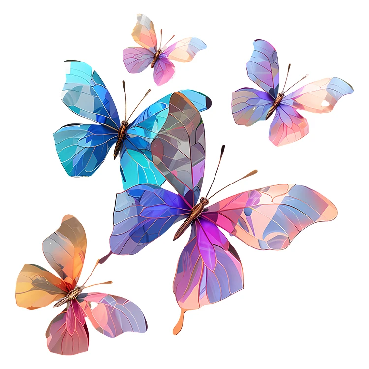 استیکر پارچه و لباس پاد آفرین مدل کارتونی فانتزی طرح پروانه کد S5500