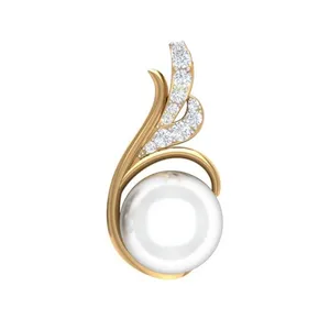 آویز گردنبند طلا 18 عیار زنانه قیراط طرح مروارید کد GH2166
