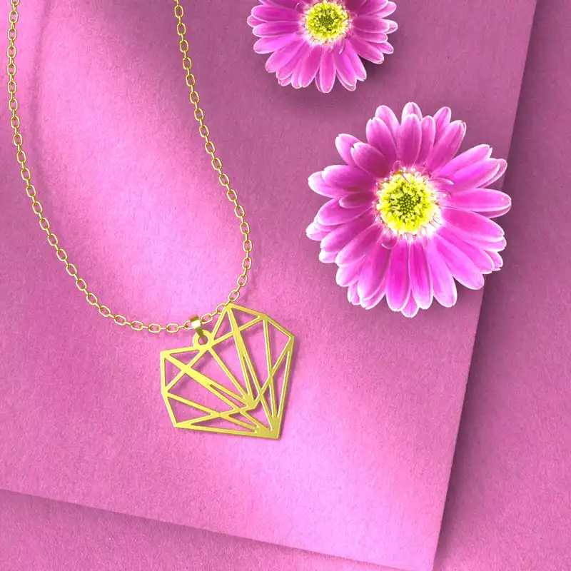 گردنبند طلا 18 عیار زنانه مدوپد مدل  طرح قلب کد E1285