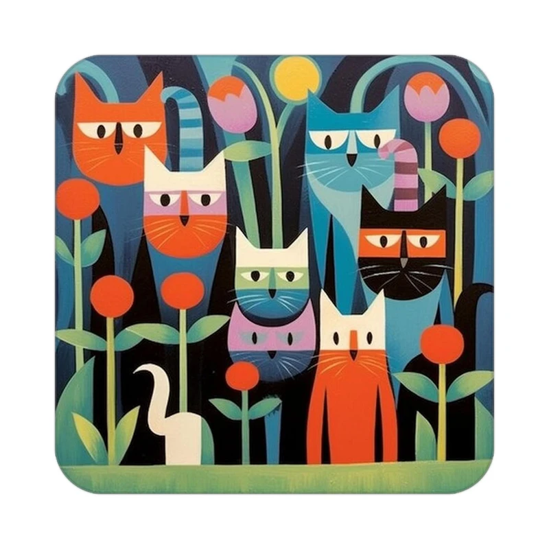 زیر لیوانی کاکتی طرح حیوانات رنگی مدل mp27120