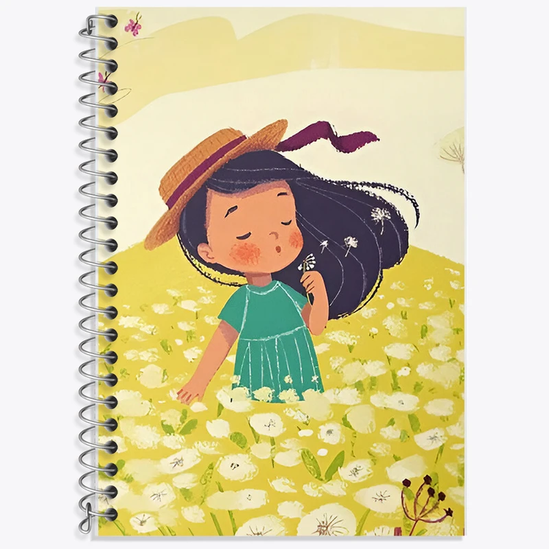 دفتر زبان 50 برگ خندالو مدل دو خط طرح دخترانه کد F8372