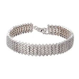 دستبند نقره زنانه بازرگانی میلادی مدل فانتزی کد DP_495