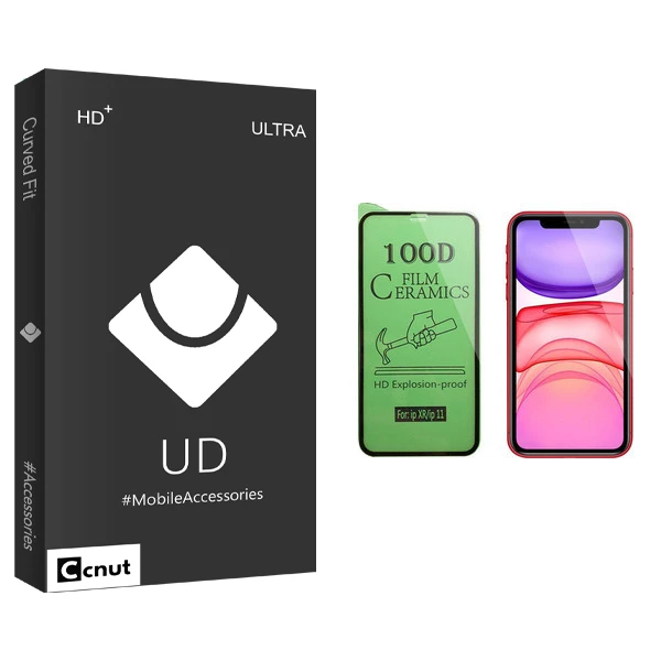 محافظ صفحه نمایش سرامیکی کوکونات مدل UD Black مناسب برای گوشی موبایل اپل iPhone 11