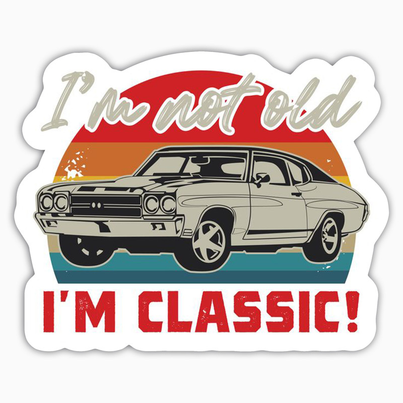 استیکر لپ تاپ و موبایل بووم طرح ماشین مدل Classic کد AG43