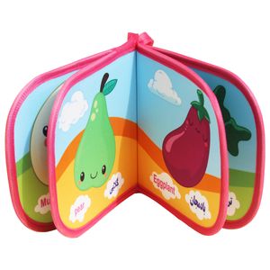 کتاب حمام کودک مدل دو زبانه پارچه ای طرح میوه ها و سبزیجات