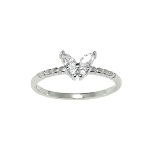 انگشتر نقره زنانه مدل پروانه  کد 10065