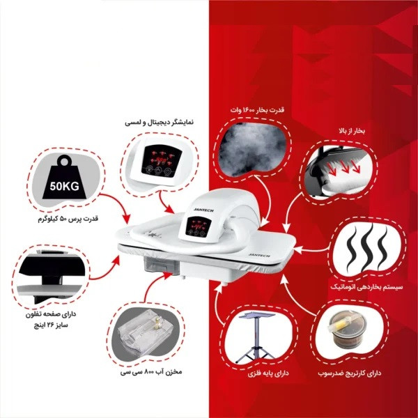 اتو پرس 1600 وات جانتک مدل 5600 به همراه پایه