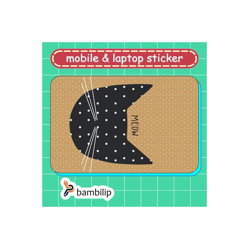 استیکر بامبیلیپ مدل کارت عابر طرح گربه خال خالی کد 8520661