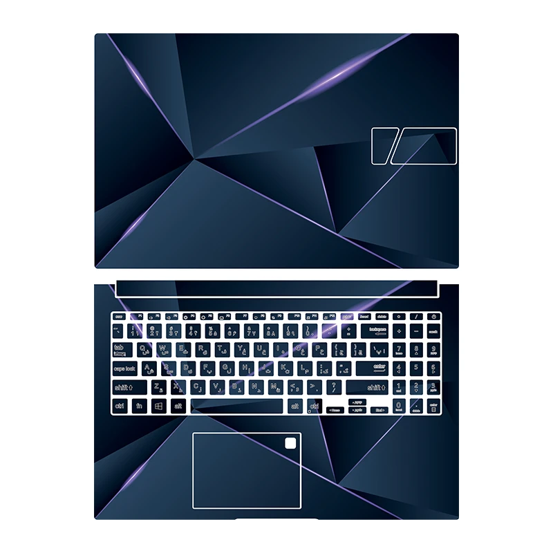 استیکر لپ تاپ توییجین و موییجین مدل هندسی 41 مناسب برای لپ تاپ ایسوس Vivobook 15 X 1504V به همراه برچسب حروف فارسی کیبورد