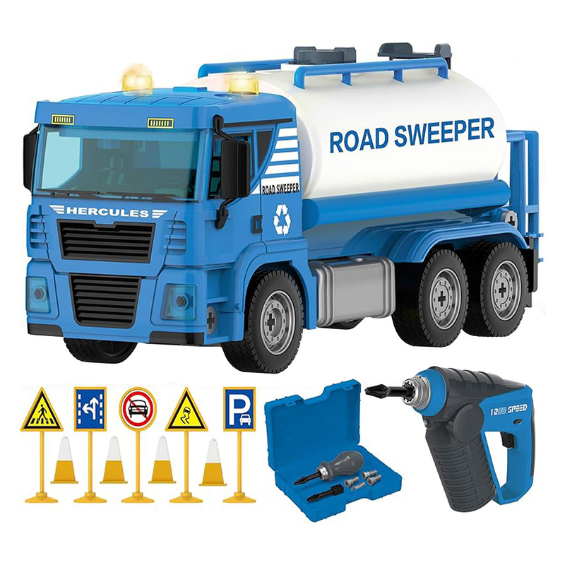 کیت ماشین بازی ناب سل مدل کامیون دریل دار طرح Road sweepre
