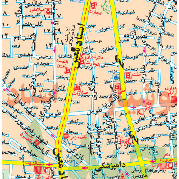 نقشه انتشارات گیتاشناسی نوین مدل راهنمای منطقه 9تهران کد L1309