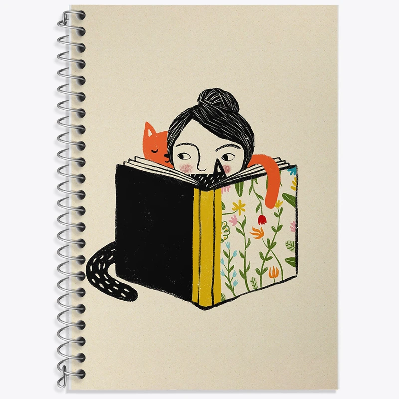 دفتر لغت 50 برگ خندالو طرح دختر و کتاب کد F8385