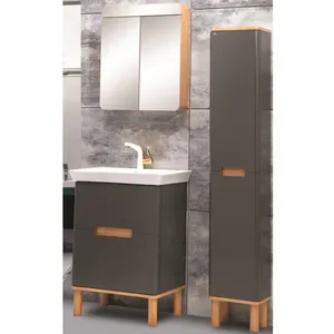ست کابینت و روشویی بومرنگ مدل لوسیا به همراه آینه وباکس