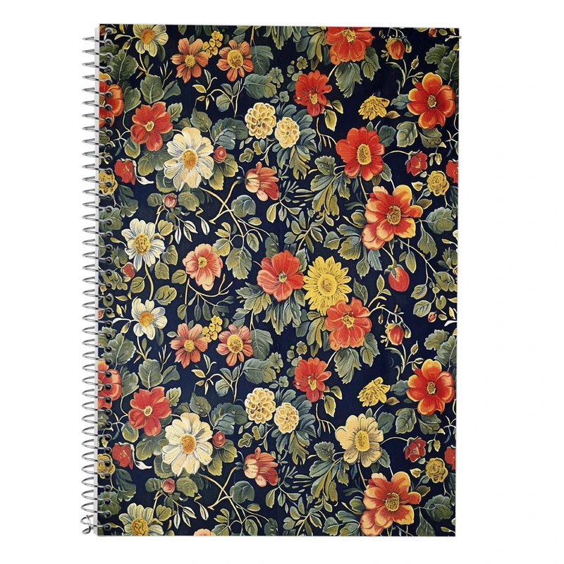 دفتر زبان 50 برگ مدوپد مدل سه خط طرح گل کد DF13374