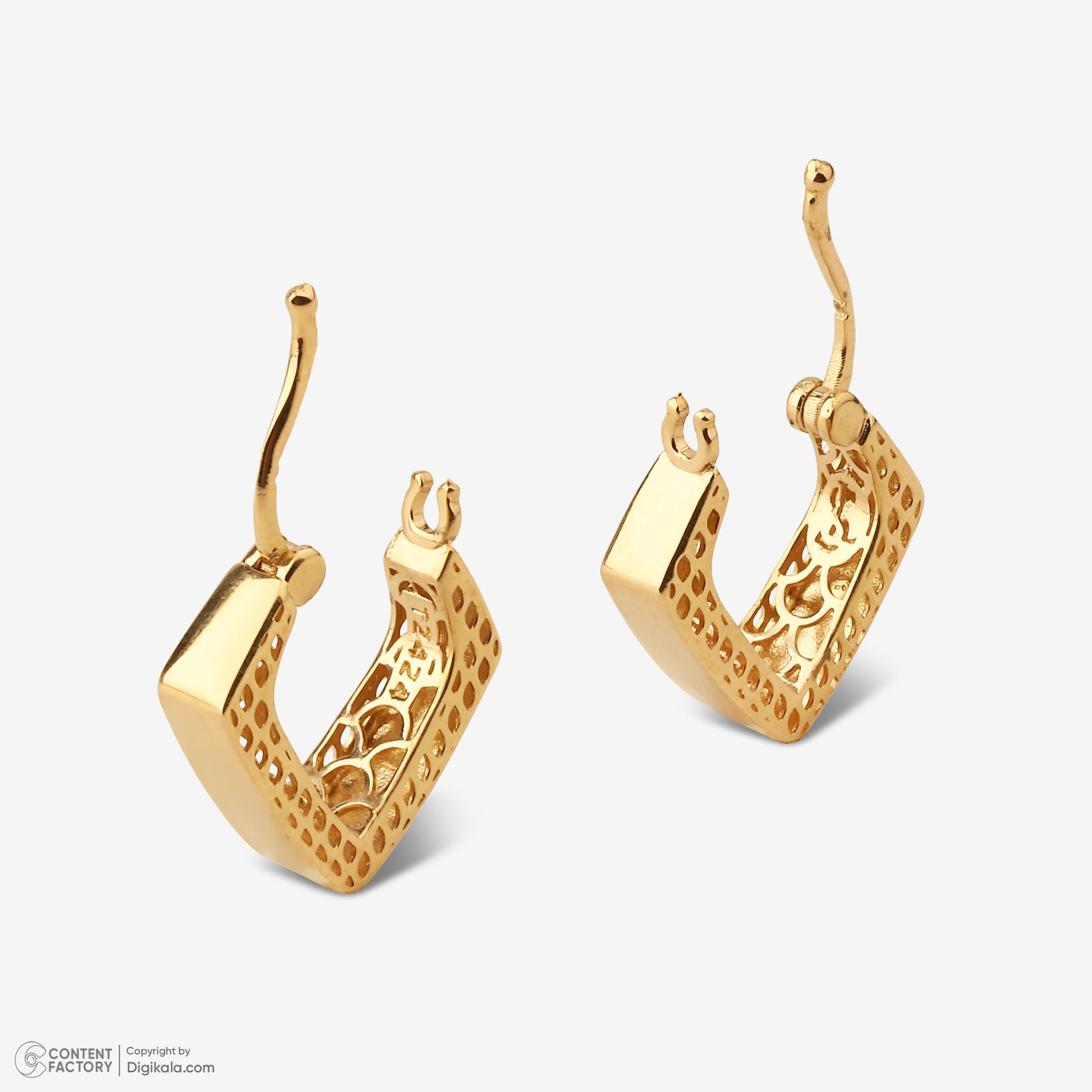 گوشواره کلیپسی طلا 18 عیار زنانه گلدم مدل E245018 -  - 5