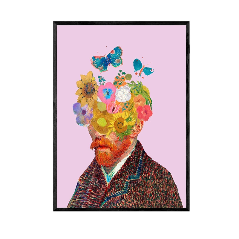 تابلو مدل دکوراتیو طرح مرد گل و پروانه کد 2