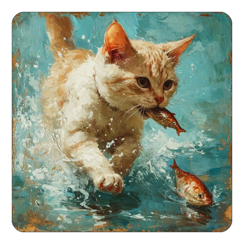 مگنت کاکتی طرح نقاشی رنگ روغن مدل mp69898