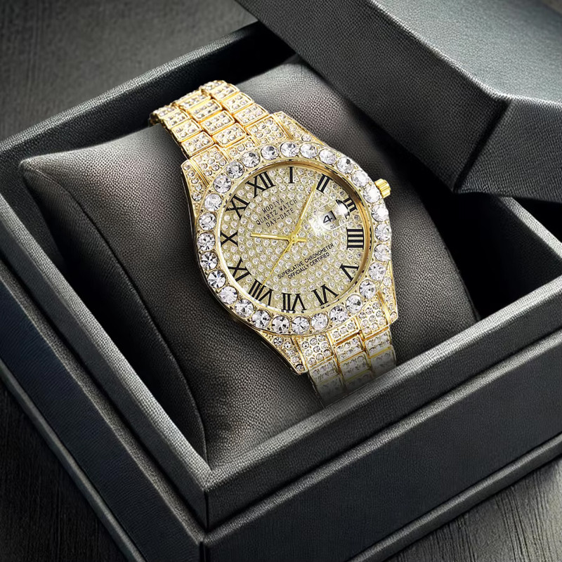 ساعت مچی عقربه‌ای مردانه کوارتز مک راس مدل فول نگین کد FU-NJT1