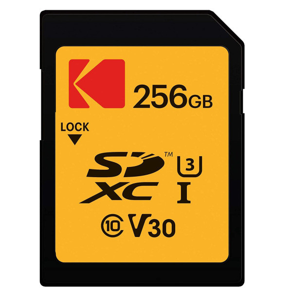 کارت حافظه SDXC کداک مدل A1 - V30 کلاس 10 استاندارد UHS-I U3 سرعت 100mbps ظرفیت 256 گیگابایت