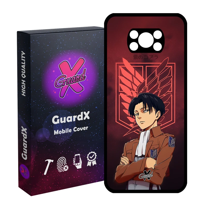 کاور گارد ایکس طرح Levi Anime مدل Glass10478 مناسب برای گوشی موبایل شیائومی Poco X3 NFC/Poco X3/Poco X3 Pro