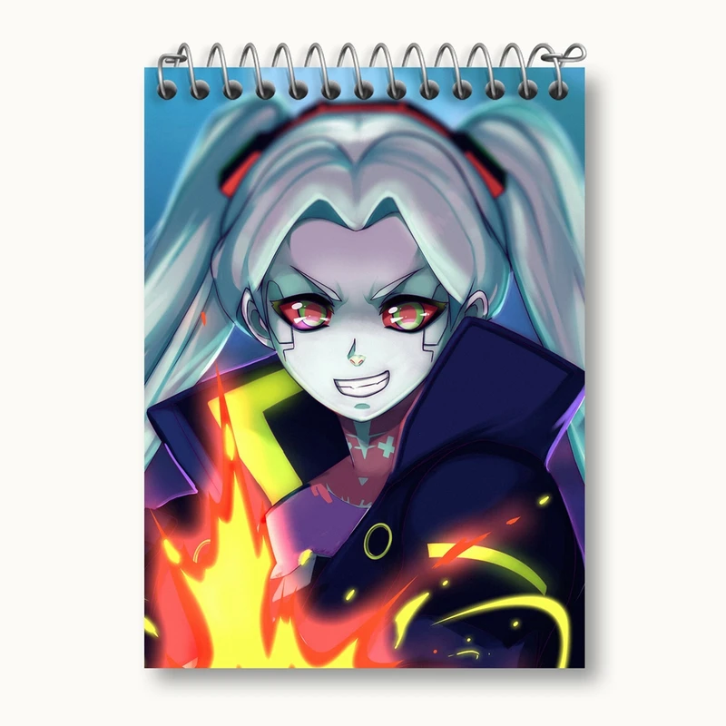 دفتر یادداشت 50 برگ خندالو مدل ربکا انیمه سایبرپانک کد 23979