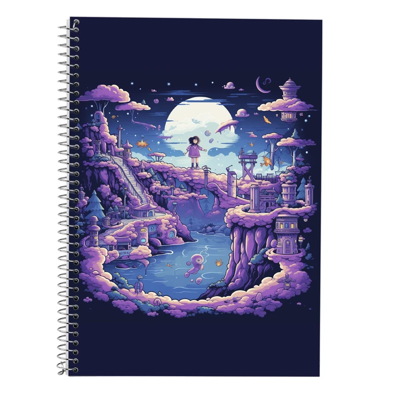 دفتر زبان 50 برگ مدوپد مدل سه خط طرح Ghibli کد DF2510