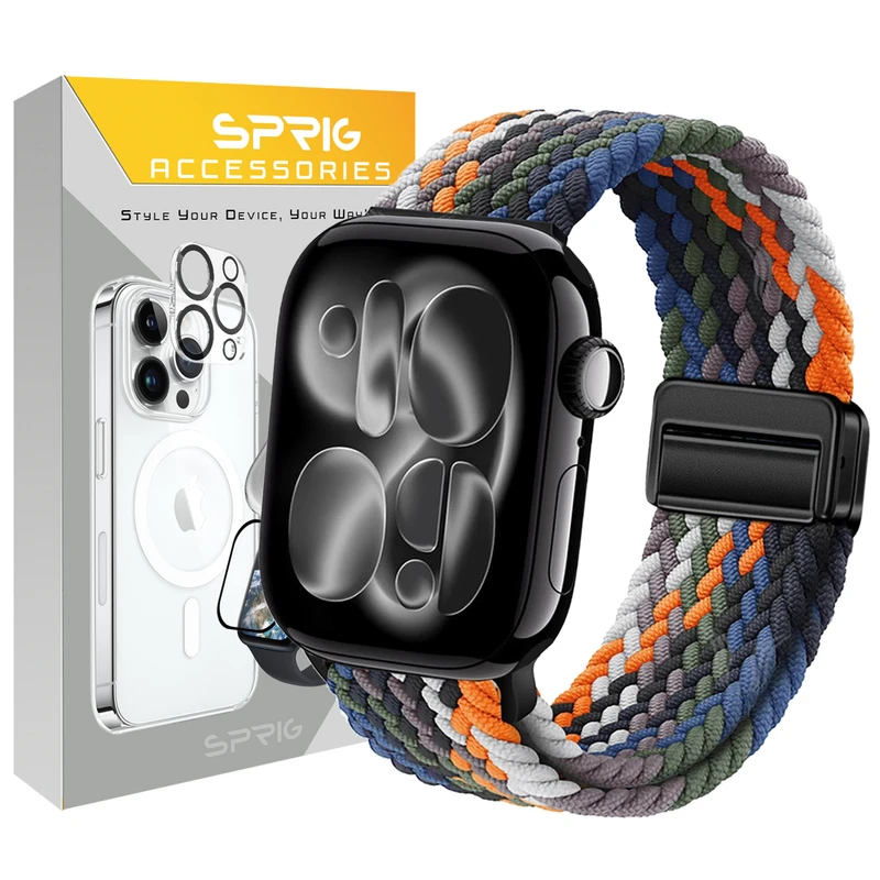 بند اسپریگ مدل Braided Solo Magnet مناسب برای اپل واچ 44 میلی متری سری 5