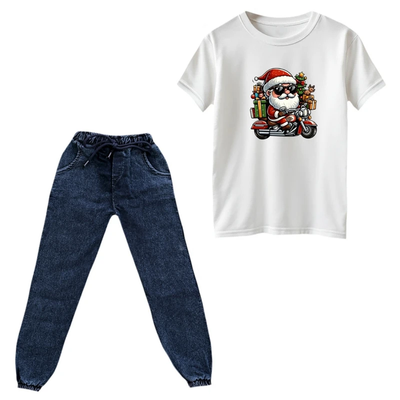 ست تی‌شرت و شلوار پسرانه مدل کریسمسی کد017