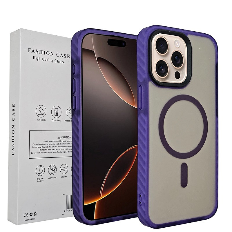کاور فشن مدل مگ سیف مناسب برای گوشی موبایل اپل Iphone 15promax به همراه محافظ لنز