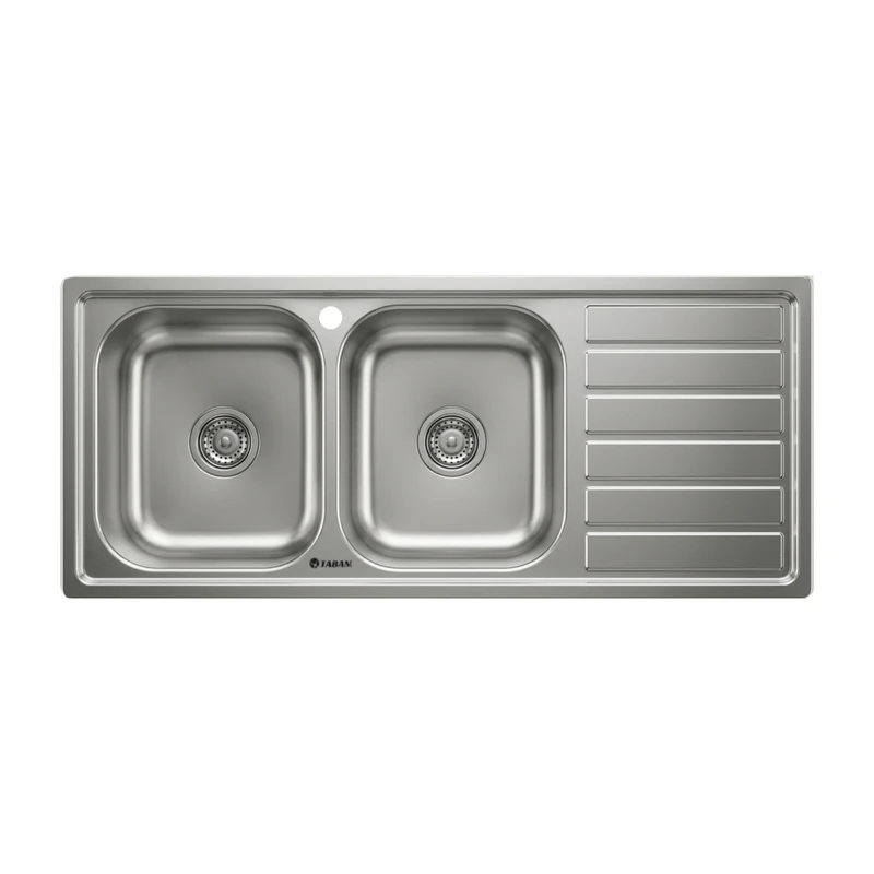 سینک ظرفشویی استیل توکار دو لگنه مدل TE9108