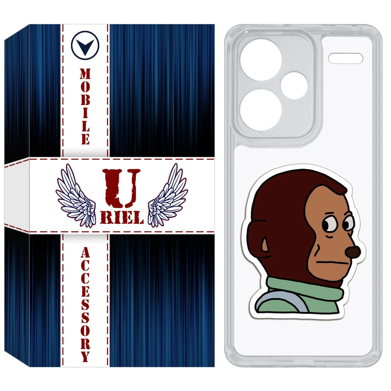 کاور یوریل مدل Clear کد 88 طرح میمون مناسب برای گوشی موبایل شیائومی Redmi Note 13 Pro Plus