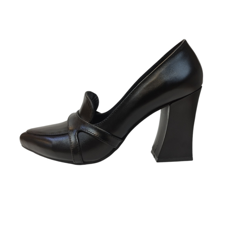 کفش زنانه مدل PZM 418 CHR چرم طبیعی رنگ مشکی