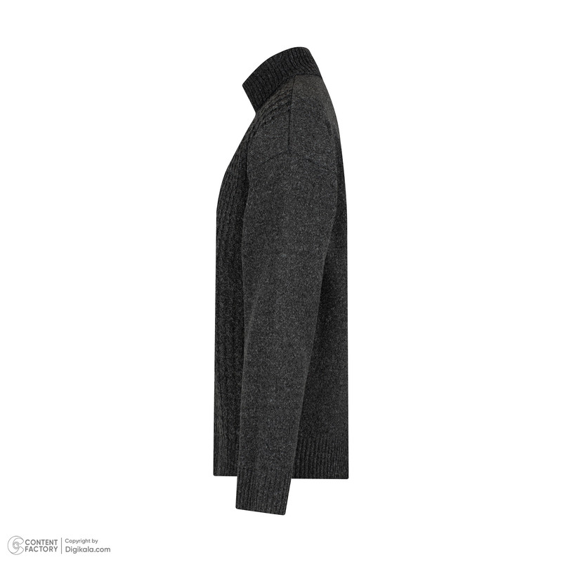 پلیور یقه اسکی مردانه مدل مارپیچی کد SKI-MAR-D رنگ ذغالی
