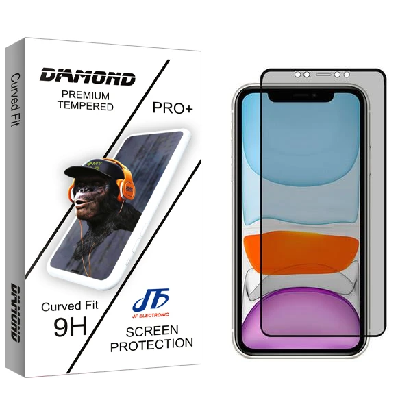 محافظ صفحه نمایش حریم شخصی جی اف مدل Diamond مناسب برای گوشی موبایل اپل iPhone 11