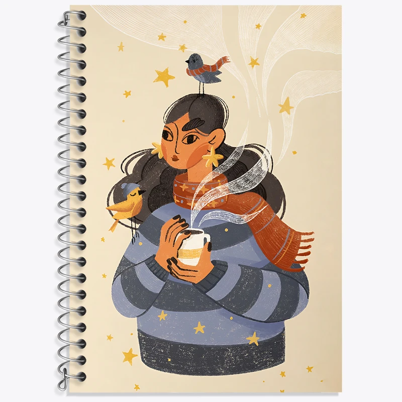 دفتر زبان 50 برگ خندالو مدل دو خط طرح دخترانه کد N5657