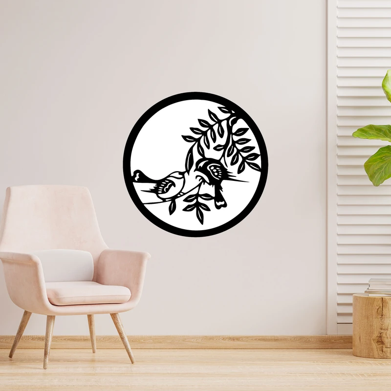 دیوارکوب طرح پرنده و برگ درخت مدل A1720-3030